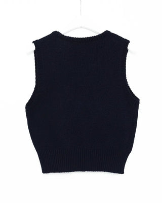 U-neck wool vest