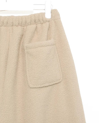 Fleece wide-leg pants with elastic waistband
