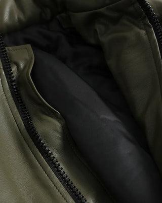 Leather padded jacket