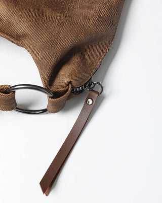 Double Studded Vintage Leather Tote Bag