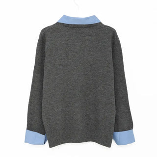 Shirt-layered knit