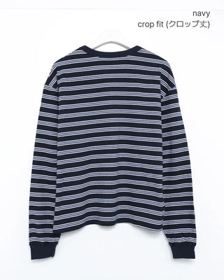 Cropped striped T-shirt