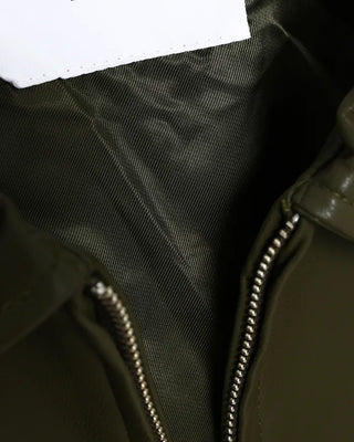 Vegan leather collar jacket