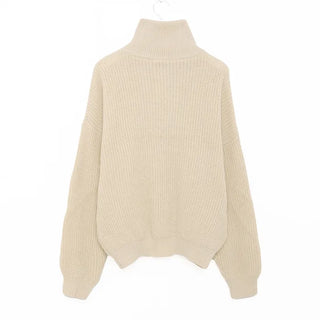 Half-zip ribbed knit