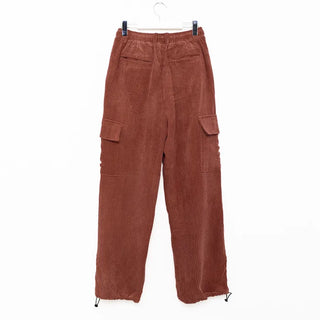 (Unisex) Corduroy Wide Cargo String Jogger Pants