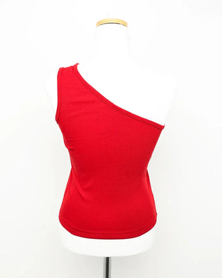 Pigment 8 Lettering One-Shoulder Tank Top