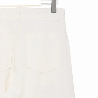Double-pleated wide cotton pants