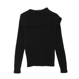 Big collar ribbed knit