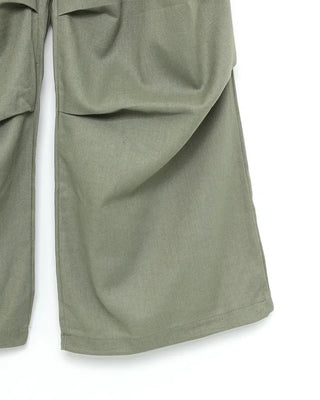 Pleated skirt wide slacks