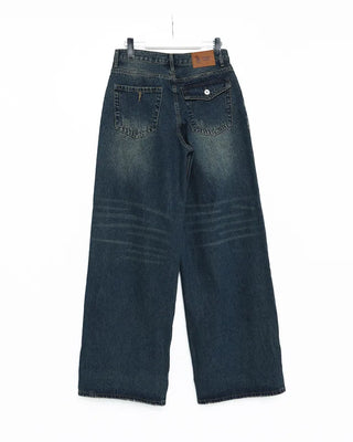 (Unisex) One-flap hip pocket wide jeans
