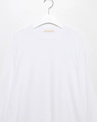 Plain slit long-sleeved T-shirt