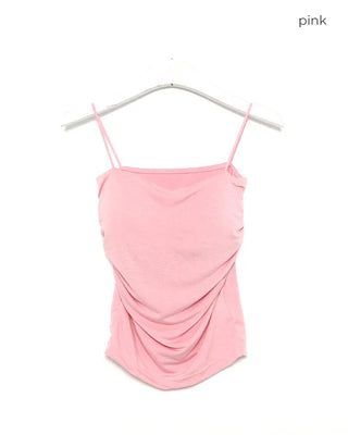 Side-shirred cap camisole