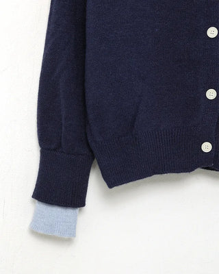 Layered knit hooded cardigan