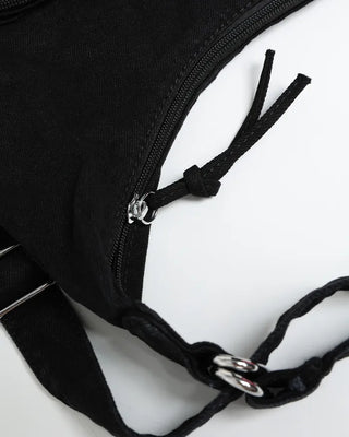 3-way multi-pocket denim bag