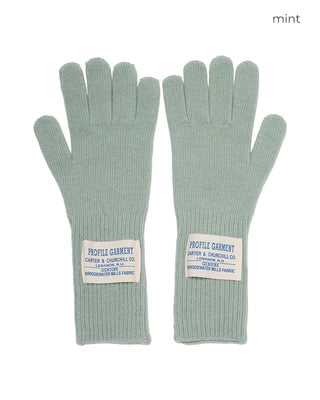 Label knit gloves