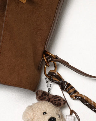 Suede gold buckle bag