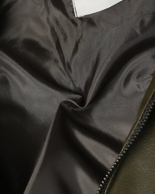 Zip-fly leather blouson jacket