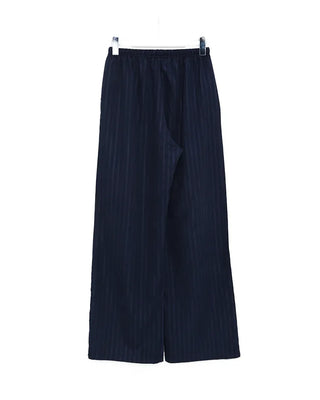 Suede stripe elastic waist pants