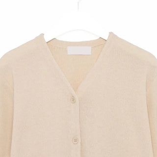 V-neck knit cardigan