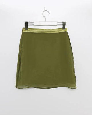 Satin mini skirt