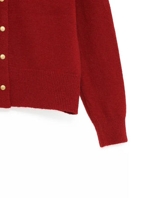 Gold button detail knit cardigan