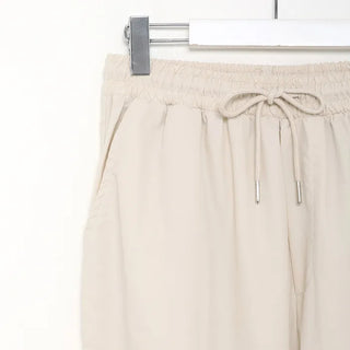 (Unisex) Nylon Wide-Leg Pants with Elastic Waistband