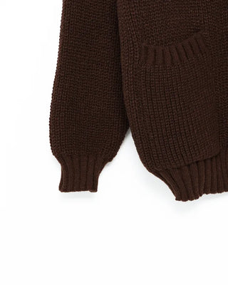 Ribbed V-neck Loose Cardigan