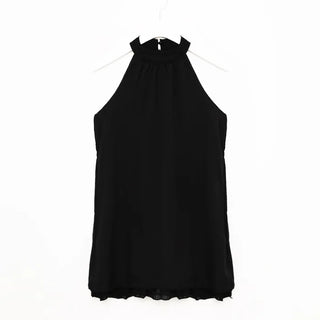 Halter neck frill mini dress
