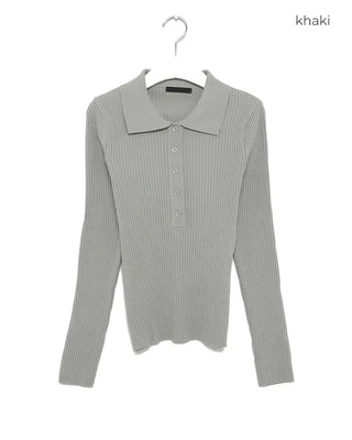 Ribbed collar knit