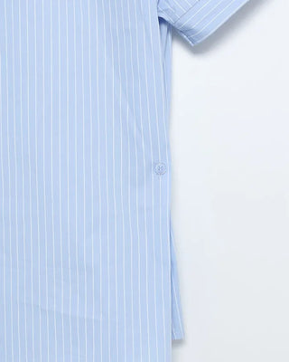 Striped side snap half shirt