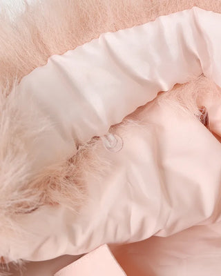 Fur-hooded down jacket