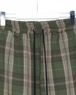 Loose-fit banding check pants