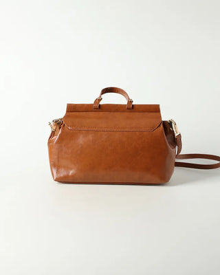 Gold button shoulder bag