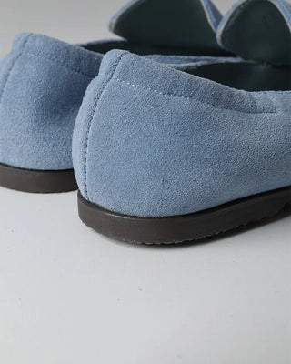 Suede square loafers