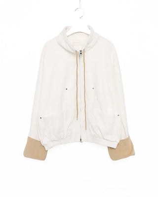 Drawstring high-neck zip-up jacket