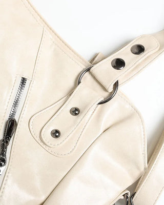 Zip Detail Motor Boston Bag