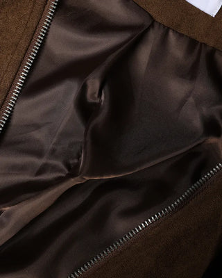 Suede Yoke Line Point Zip-Up Blouson