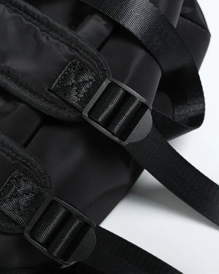 Square pocket nylon backpack