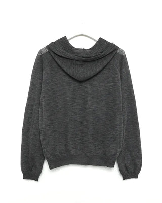 See-through hooded zip-up