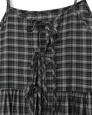 Checked camisole long dress
