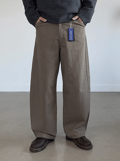 Div Slub Cotton Curved Pants