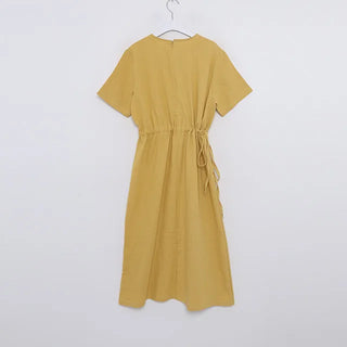 ex linen strap short-sleeved dress
