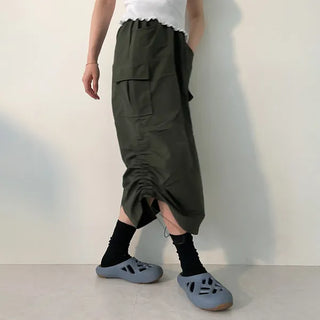 Nylon cargo skirt