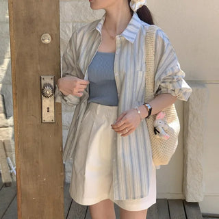 Haley Striped Oversized Shirt