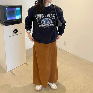 Corduroy A-line skirt
