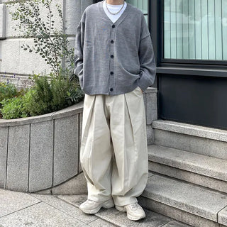 Pintuck Cotton Wide Pants