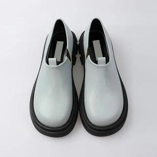 Round low chunky loafers