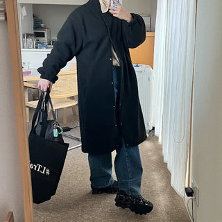 Turtleneck Boa Long Coat