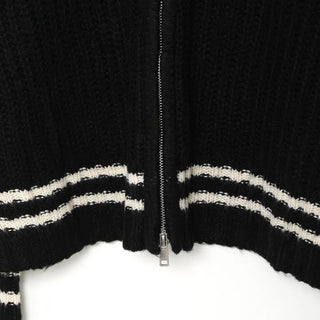 (Unisex) Two-tone knitwear zip-up