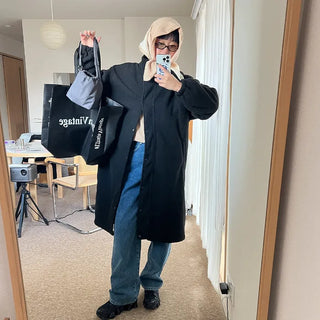 Turtleneck Boa Long Coat